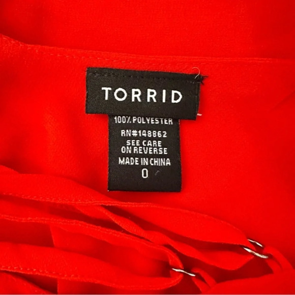 Torrid Strappy Front Double Layered Chiffon Cami Tank Top Red Plus Size 0 0X 12 - Picture 9 of 12